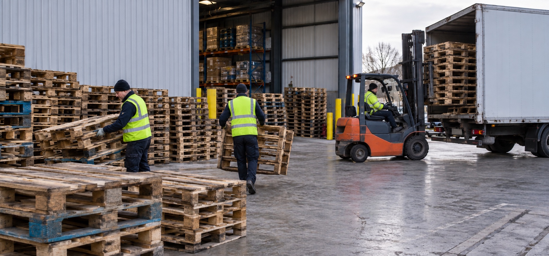 Used Wooden Pallet Clearance in Progress Northampton